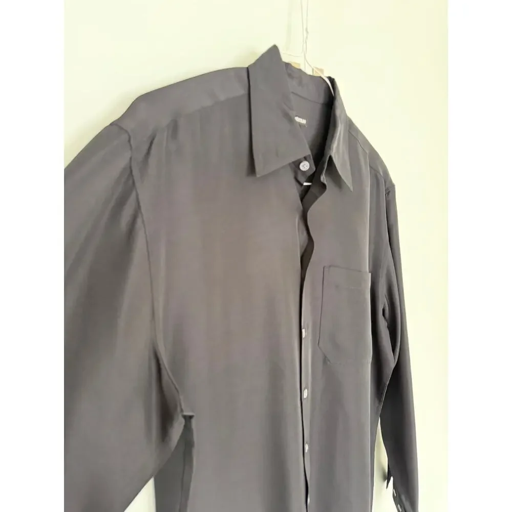 J. PETERMAN Men's JG John Garfield Silk Shirt in Black